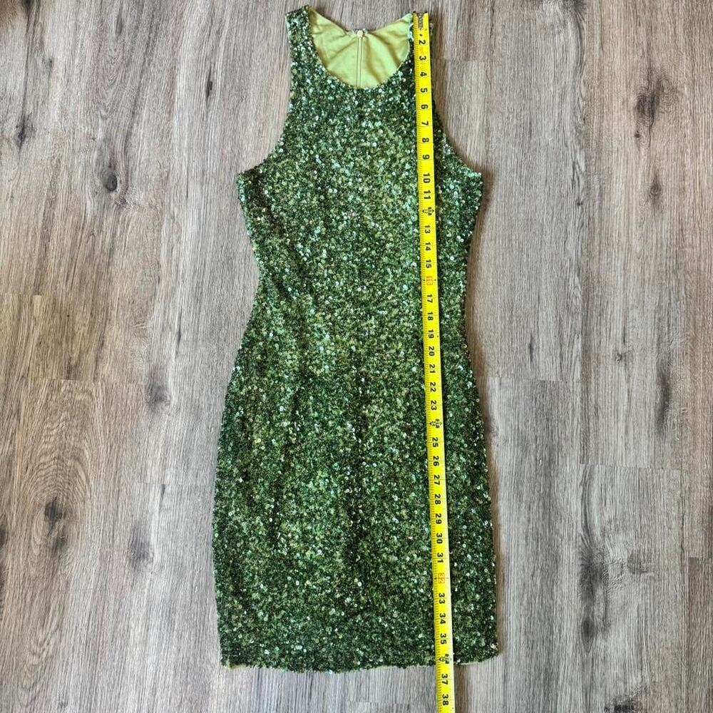 Vintage Made in Paris Green Beaded Dress SMALL fairy tinkerbell - Picture 5 of 8